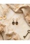 Bronze Vintage Women's Earrings Authentic Copper Jewelry Color Changing Zultanite Stone Oval Model - 3