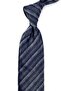 Navy Blue Striped Glitter Silk Tie İk2416