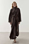 Front-Piece Tencel Dress Brown - 2