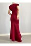 Women's double-breasted collar flounced evening dress - 3