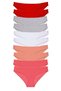 Glb-Stl41414 10 Pieces Super Eco Set Lycra Women's Slip Panties Red Gray White Powder Fuchsia