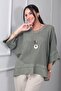 Women's Italian Boat Neck Athlete Mesh Linen Bohemian Blouse