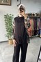 Leopard Detailed Trousers Suit Black - 3