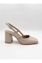 Women's Thick Heeled Slingback Shoes – Classic Heeled Shoes with Blunt Toe - 2