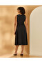 Women Black Sleeveless Midi Dress - 3