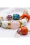 Natural Stone Women's Necklace with Colorful Stones and Bodrum Beads Steel Gold Detailed Bohemian Jewelry - 3