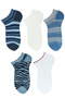 Patterned Sports Booties Socks 5 Pairs Women's Combed Cotton Socks - 4