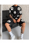 Trendy Floral Patterned Unisex Oversize Two-Piece Set - 2