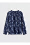 Nevavm Contrast Collar Floral Ruffle Blouse - 6