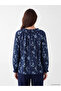 Nevavm Contrast Collar Floral Ruffle Blouse - 4
