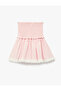 High Waist A-Line Skirt with Lace Detail