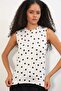 Women's White Satin Surface Polka Dot Sleeveless Blouse Hzl26S-Bd1400131 - 4