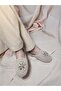 Closed Front Pearl Detailed Wicker Knitted Outdoor House Slippers - 2