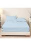 ® 3 Piece Fitted Sheet Set 160x200cm with 2 Pillow Cover, Hotel Luxury Supersoft, Sky Blue - 2
