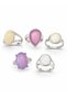 Darel Metal 5 Piece Colorful Stone Ring Set - 2
