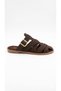 Women's Suede Belt Detailed Gold Buckle Flat Sole Closed Front Summer Comfortable Women's Slippers - 7
