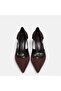 Large Size Stiletto 41-42-43-44-Brown Satin - 3