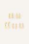 Women's Gold Color 5-Piece Earring Set H7450Axns
