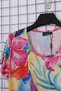 Women's Plus Size Lycra Crew Neck Floral Pattern Short Sleeve Mother Combed Cotton Dress - 5