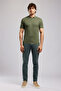Denise Men's Regular Fit Basic Polo Collar T-Shirt Green
