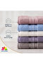 Elegant 10 Pieces Hand and Face Towels 50X90 cm Cotton Striped Border Soft Absorbent Bathroom Guest Towel Set - 3