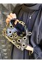 Leather Look Handbag with Gold Metal Accessories, Suitable for Hand Use - 3