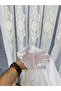 Mirror Gold Gold Embroidered 3-Layer Pleated No-Iron Living Room Tulle Curtain - 7