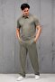 Regular Fit Lycra Self-Striped Half Baggy Trousers T-Shirt Set