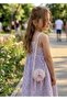 Girl's Pearl Pink Bow and Zipper Straw Shoulder Bag - 3