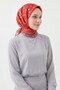 Soft Scarf Leaf Pattern Red 90X90 - 3