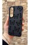 Vivo V70 Fe 5g Compatible Black Butterfly Patterned Silicone Shock Absorbing Classic Protective Rubber Case - 4