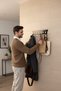 Metal Wall Hanger - Clothes Hanger - Key Holder - Hanger Rack Black 40X10Cm - 2