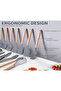 19 Pieces Cooking Utensils Set, Kitchen Knife Set, Includes Tongs, Spoon, Spatula and Turner, Heat Resistant, Food Grade, Silicone and Wooden Handles, Non Stick Kitchen Knife Sets and Cutlery - 5