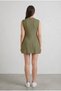 Women's Khaki Sleeveless Crew Neck Bell-Sleeved Summer Bohemian Short Mini Knitwear Dress - 3