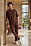 Men's Short Sleeve Oversize Combed Cotton Tracksuit Set - 5