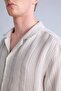 100% Cotton Premium Boxy Fit Apaş Collar Striped Short Sleeve Shirt G4153Ax26Sm - 4