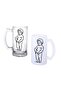 İşeyen Çocuk Beer Glass with Handle, Available in Frosted or Transparent 0121