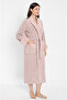 Şalyaka Square Jacquard Bamboo Cotton Lace Stylish Women's Bathrobe Soft Textured Super Absorbent - 3