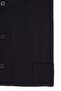 Men's big size oversized 100% cotton long sleeve judge collar linen effect plain black shirt - 4