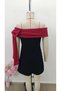 Women's Madonna Collared Ribbon Detailed Short Imported Crepe Dress