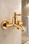 Shiny Gold Rustic Bathroom Faucet Retro Shower Fixture Brass Stainless Gold Faucet - 2