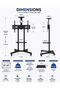 Single Monitor Fully Adjustable Computer Desk TV Mount with Wheels Caster Articulating Stand - 3