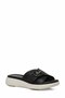 Women's Black Daily Slippers with Buckle and Cross Straps, Thick Comfortable Sole - 4
