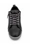 Women's Genuine Leather Casual Sneaker with Side Zipper Detail - 3