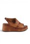 Lenoxy Genuine Leather Elastic Wedge Heeled Women's Sandals - 4