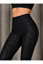 Women's High Waist Gathering Patterned Leggings - 7