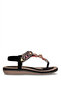 Ewoll 4119 Black Flip Flops with Stones for Women - 2