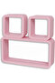 B&S Floating Wall Square Cube Shelves for Bedroom, Living Room, Bathroom, Kitchen - Wood, Set of 3, (PINK, RECTANGULAR CUBE)