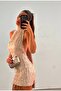 Women's Beige Backless Tasseled Mini Sequined Evening and Night Dress - 2