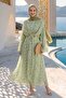Bolero and Buckle Flower Pattern Mint Green Dress